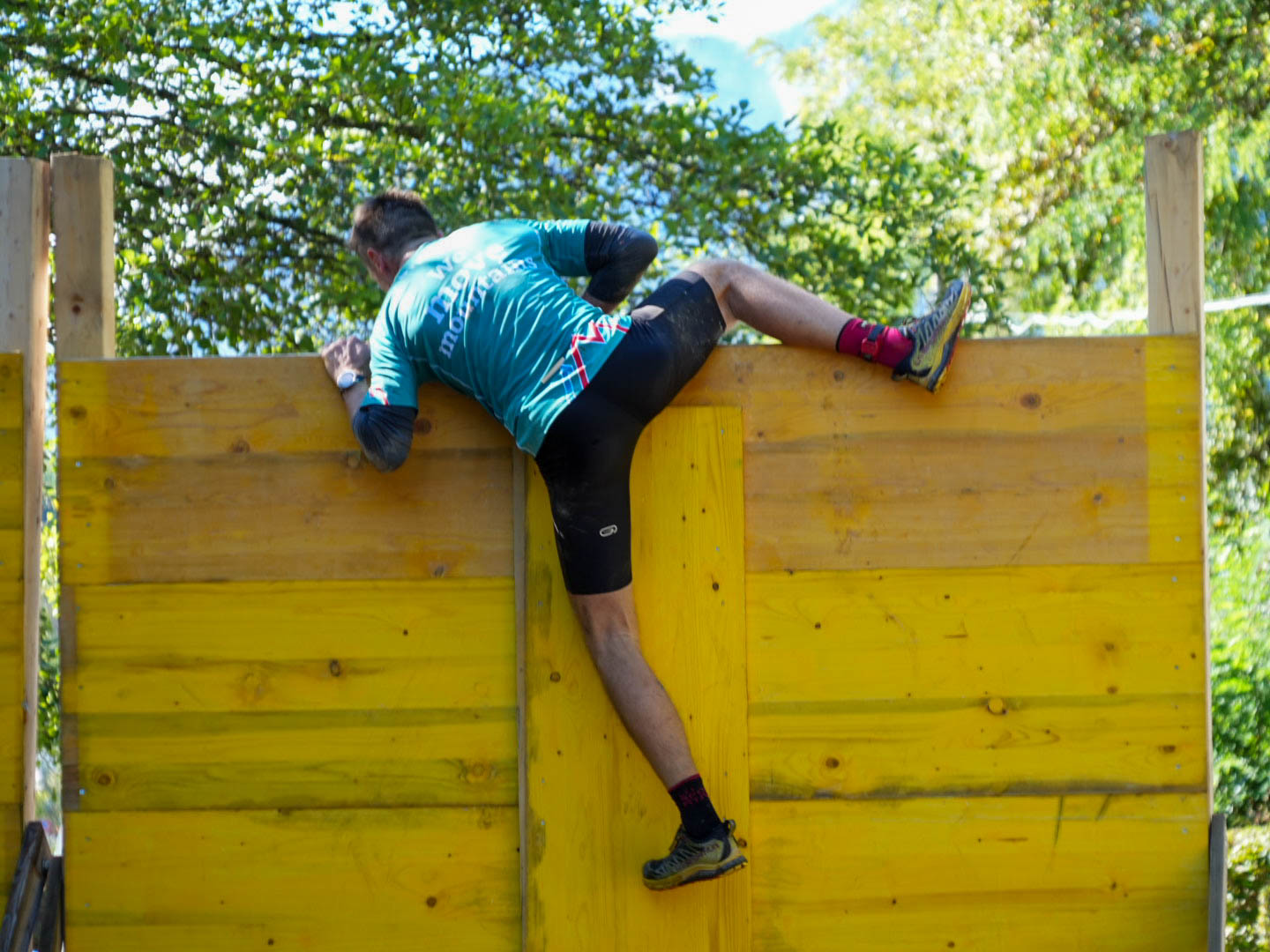 Athlet bei der Pro-Challenge an der Wall